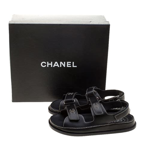 black and white chanel sandals|Chanel velcro sandals australia price.